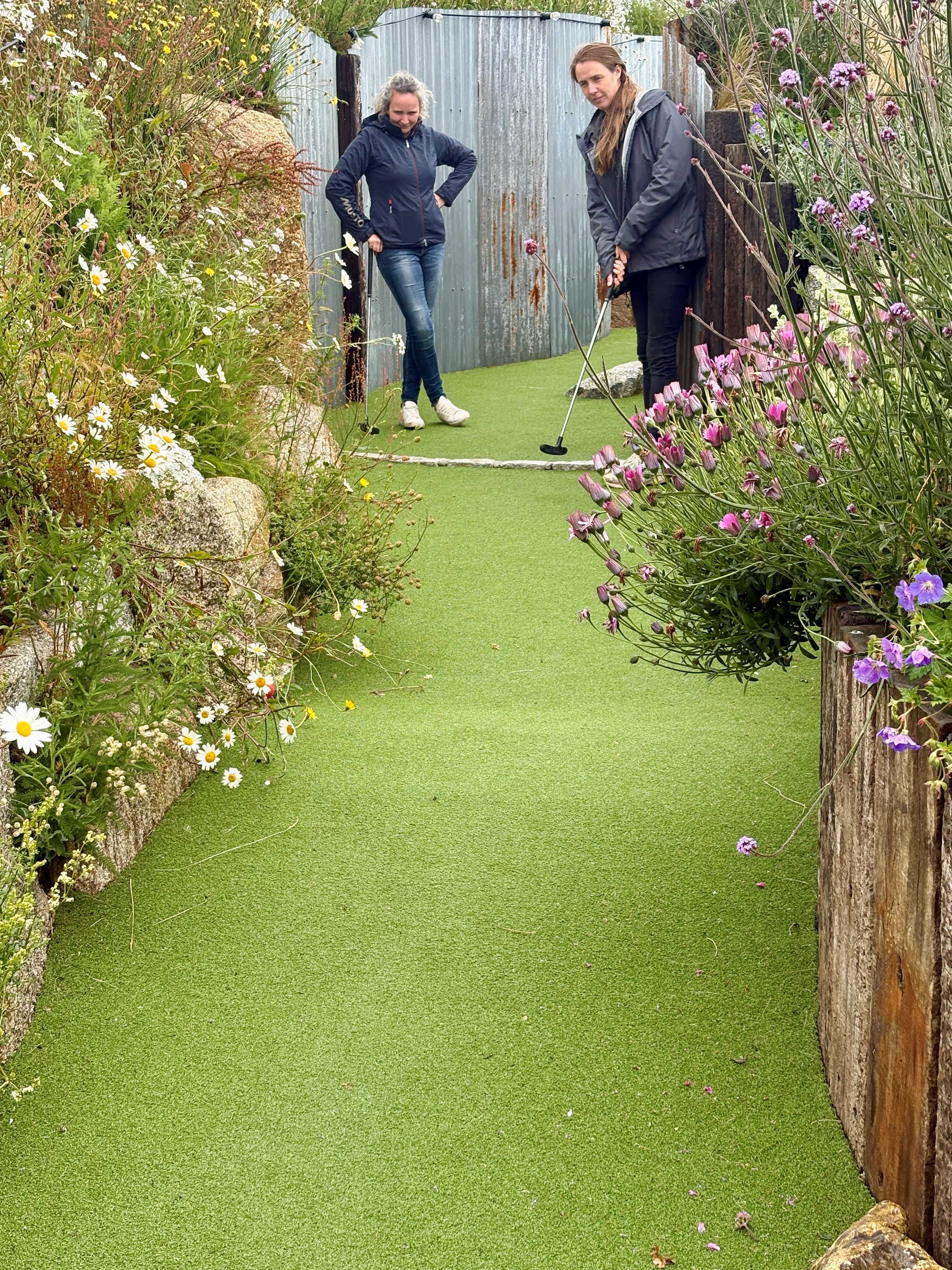 Mini golf in a Cornish rock garden
