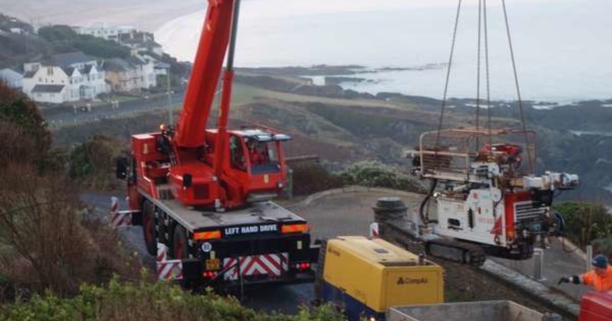Rotary Borehole Rig CranedIn, in Devon Ruddlesden Geotechnical